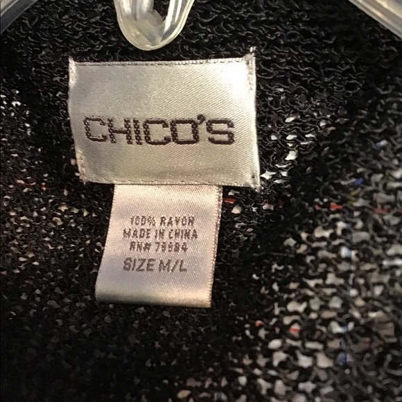 CHICO’S women’s open front sweater w/fringe at the bottom hem szM/L - Picture 6 of 7